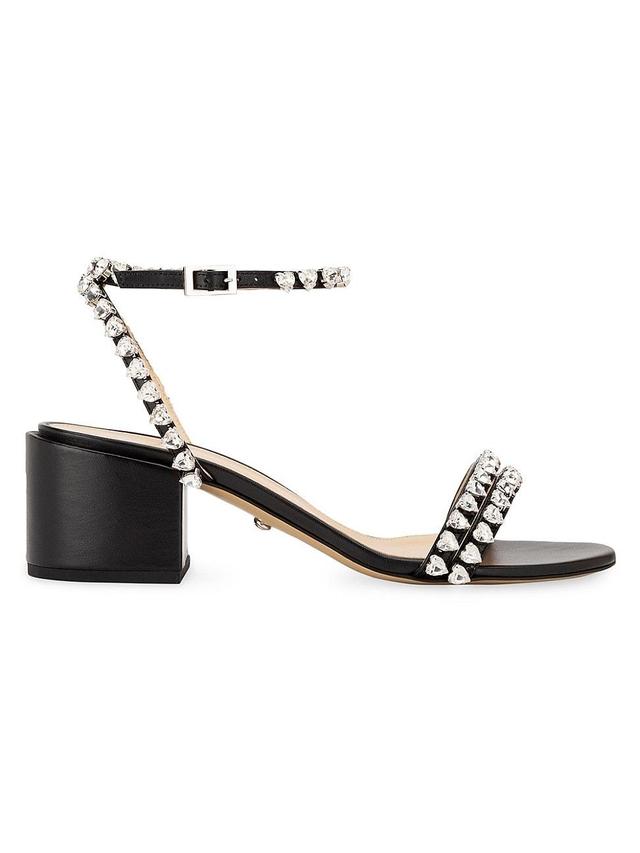 Womens Audrey Embellished Leather Ankle Sandals Product Image