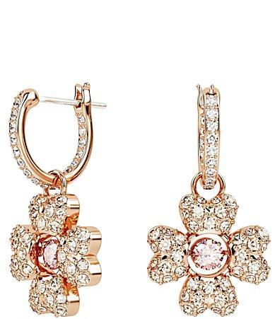 Womens Idyllia Rose Goldtone & Crystal Clover Drop Earrings Product Image