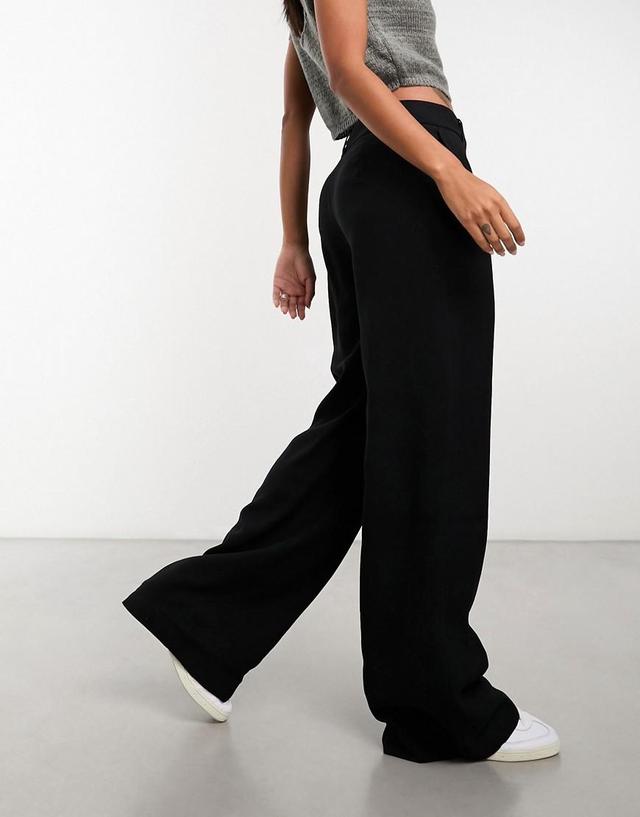 Mango pleat front straight leg tailored pants Product Image