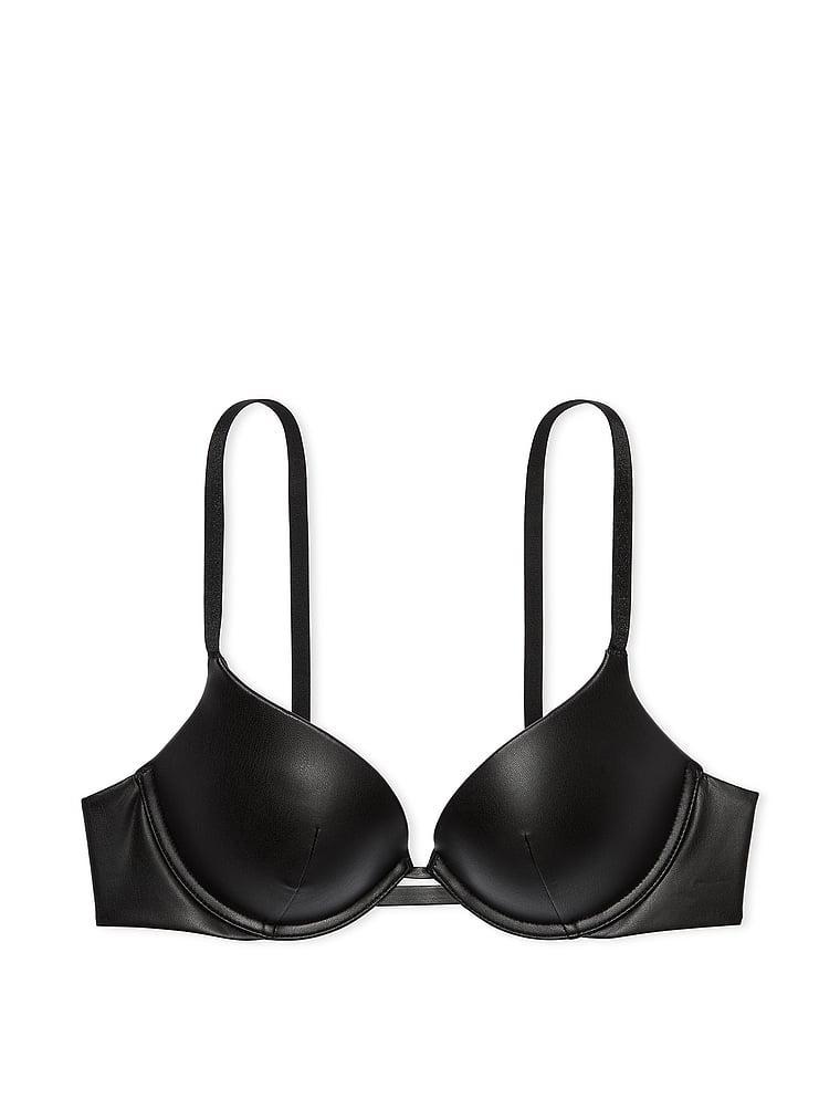 Faux Leather Push-Up Bra Product Image