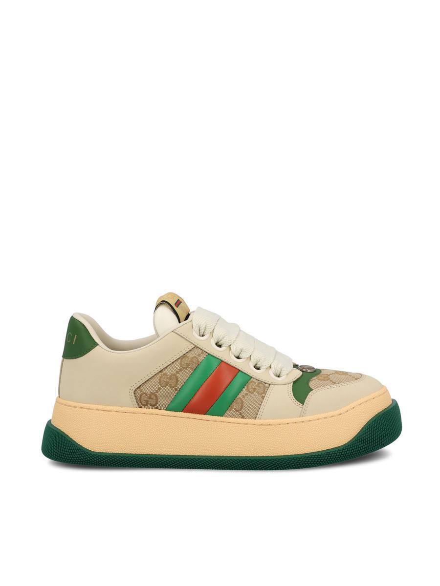 GUCCI Screener Sneaker In Ivory,green Product Image