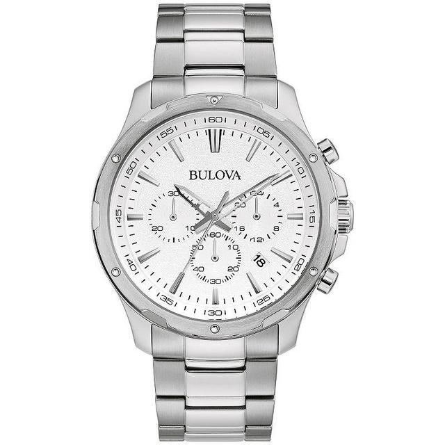 Bulova Mens Classic Stainless Steel Chronograph Bracelet Watch - 96B335 Gold Silver Product Image