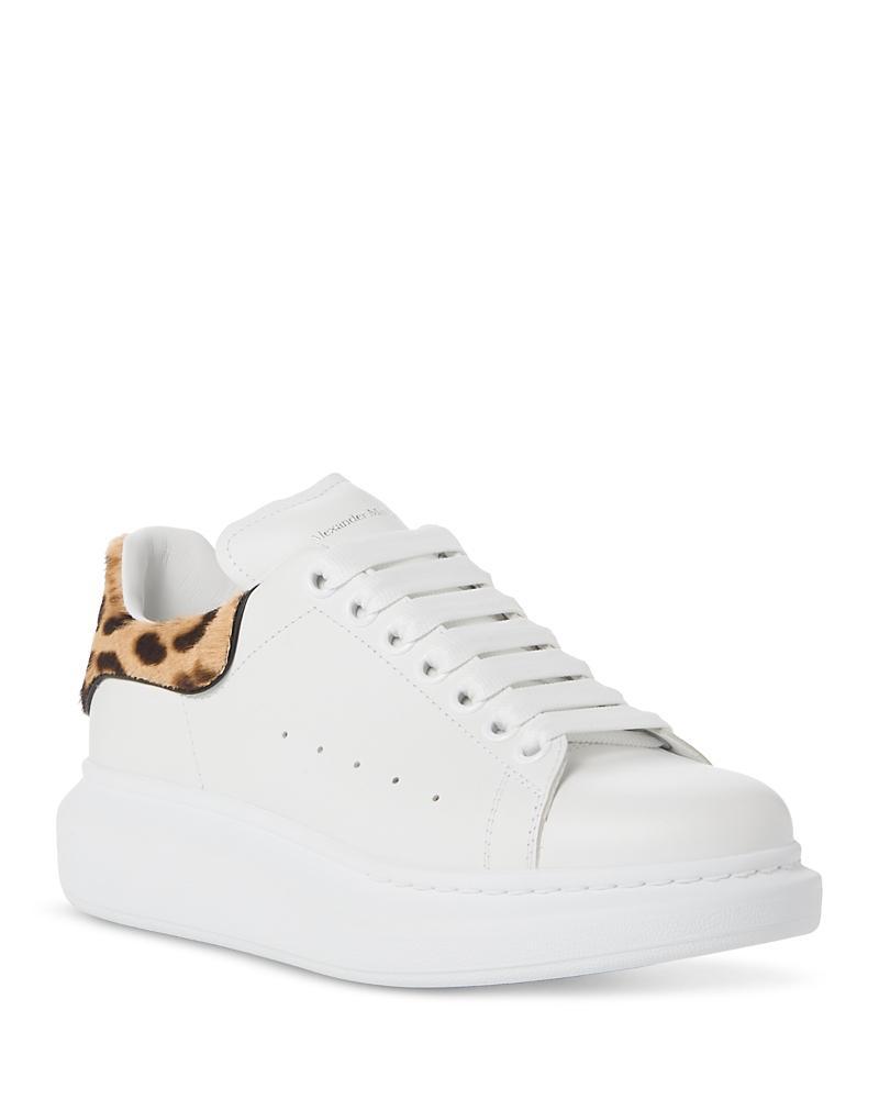 Womens Oversized Leather Low-Top Sneakers Product Image