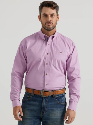 Wrangler® George Strait™ Men's L/S Purple Mist Button Shirt Product Image