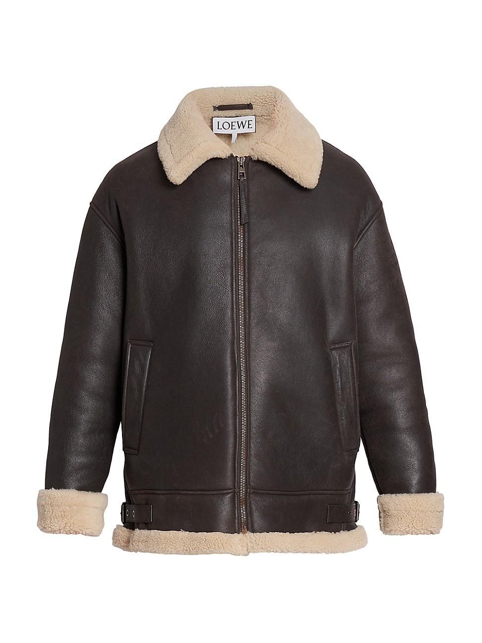 Mens Shearling Aviator Jacket Product Image