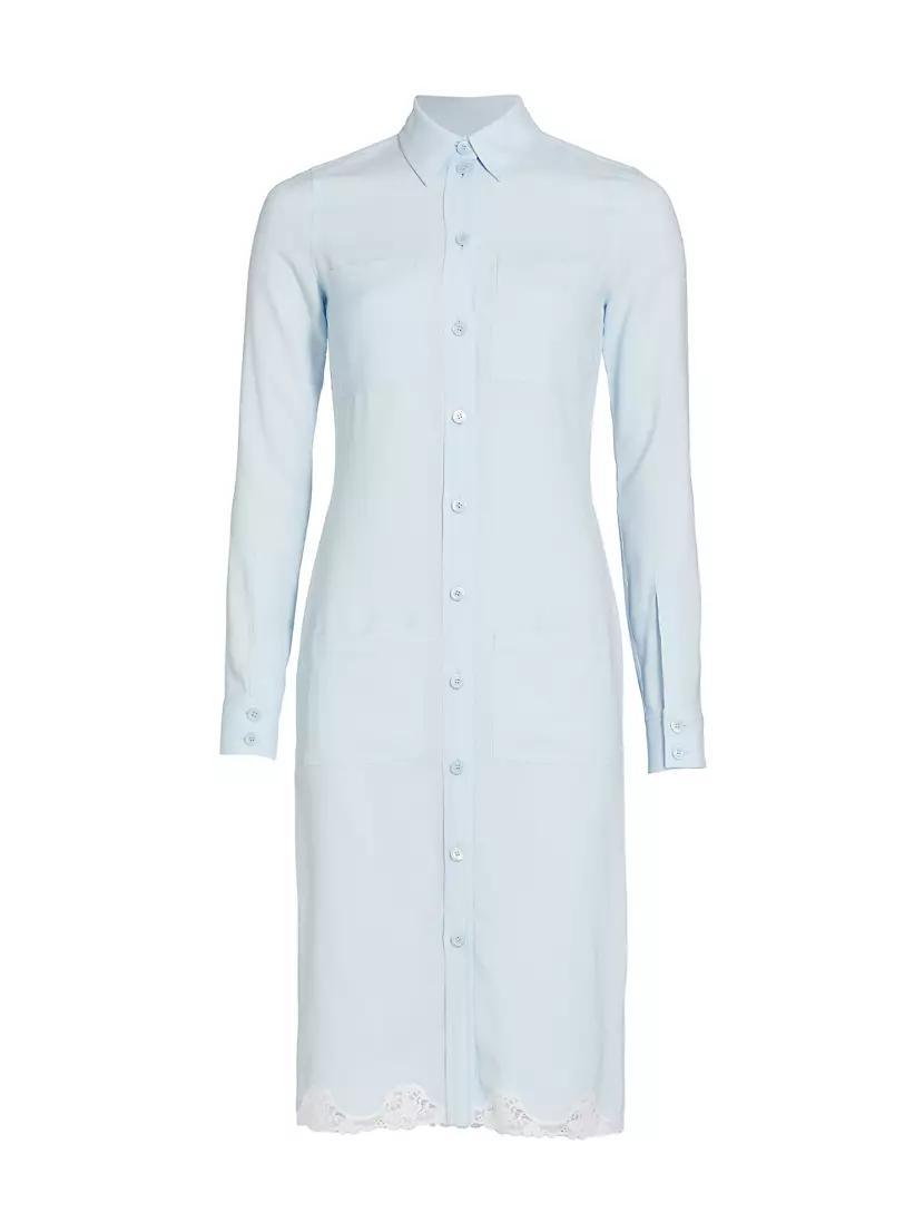 Lace-Trimmed Midi Shirtdress Product Image