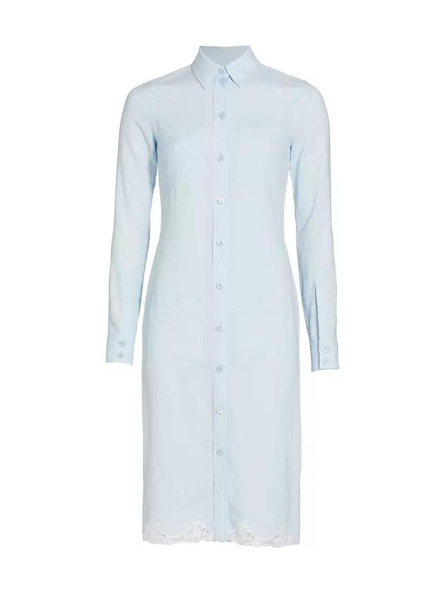 Lace-Trimmed Midi Shirtdress Product Image