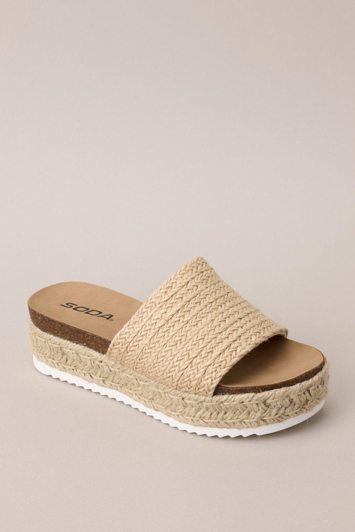 Coastal Serenity Natural Espadrille Platform Sandals Product Image