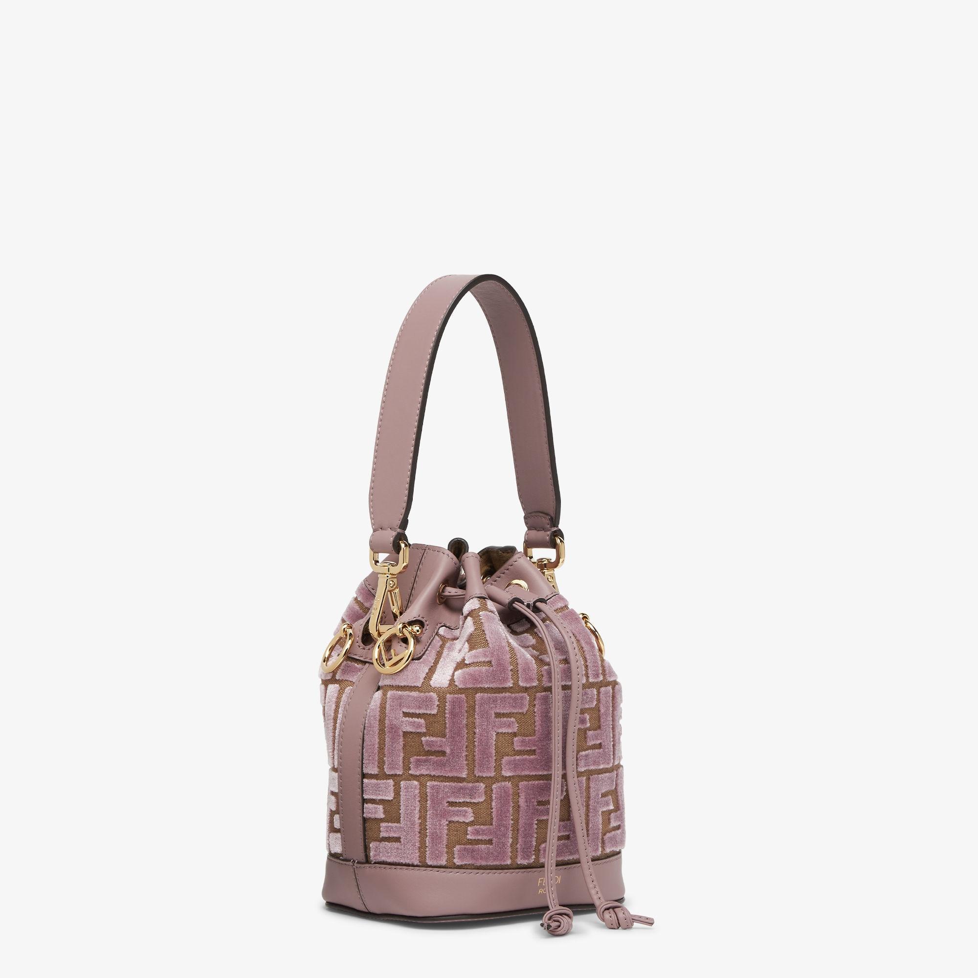 Mon TresorMauve pink FF jacquard velvet mini-bag Product Image