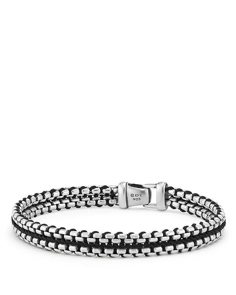 Mens Woven Box Chain Bracelet in Sterling Silver Product Image