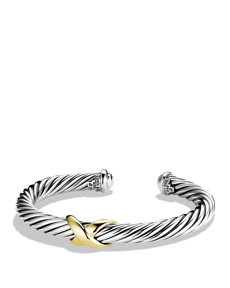 Womens X Classic Cable Station Bracelet in Sterling Silver Product Image