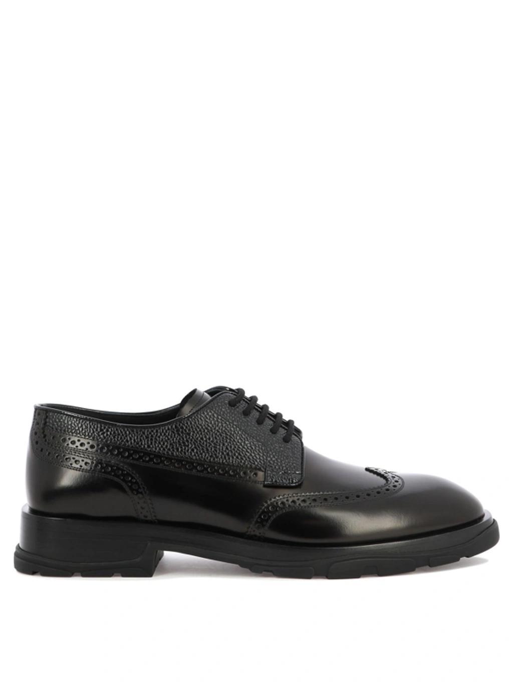 Textured Derby Shoes In Black/gun Metal product image