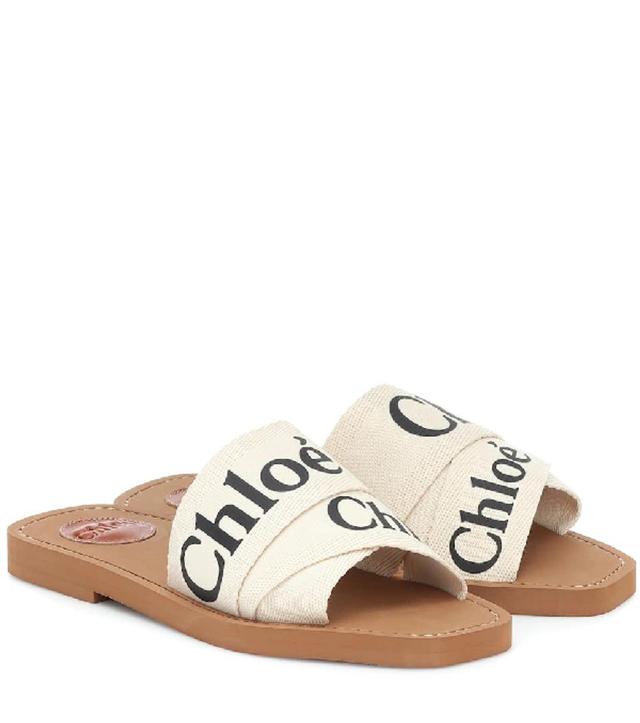 CHLOÉ Off-white Woody Flat Mules Product Image