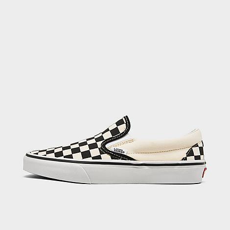 Vans Classic Checkerboard White & Black Slip-On Shoes in White/Black - Product Image