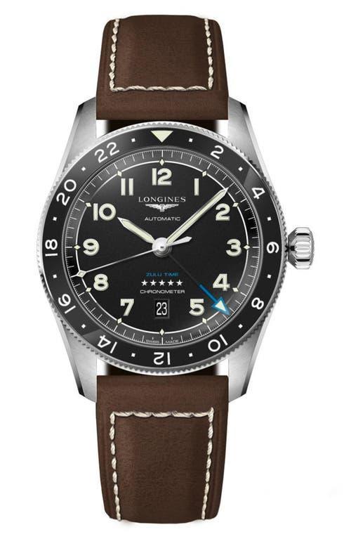 Longines Spirit Leather Strap Watch, 42mm Product Image