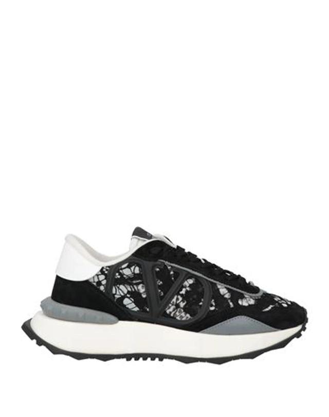 VALENTINO GARAVANI Woman Sneakers Black Size 6 Leather, Textile Fibers In Multi Product Image