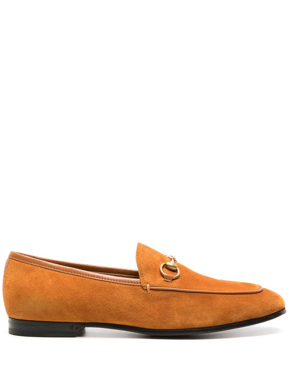 GUCCI Jordaan Suede Loafers In Cognac Product Image