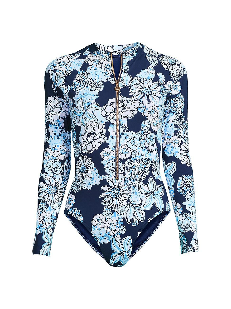 Womens Randee Floral One-Piece Rashguard Product Image