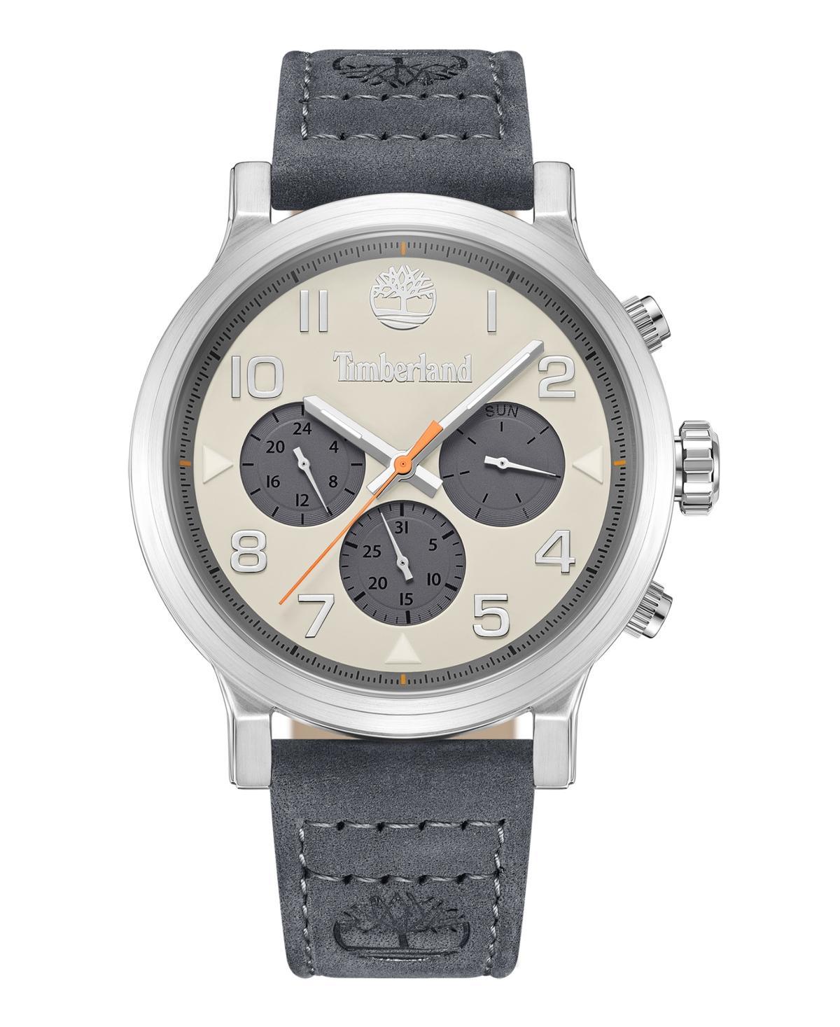 Timberland Mens Quartz Pancher Gray Genuine Leather Strap Watch, 46mm - Gray Product Image