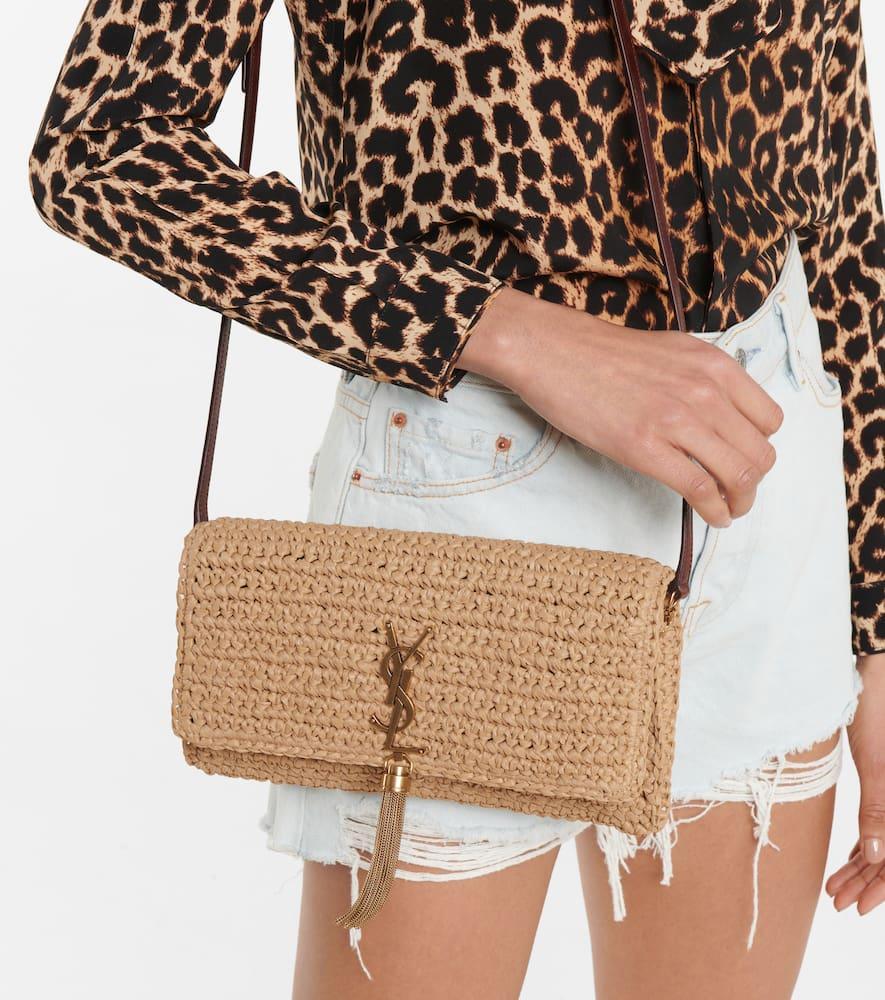 SAINT LAURENT Kate 99 Raffia Shoulder Bag In Beige Product Image