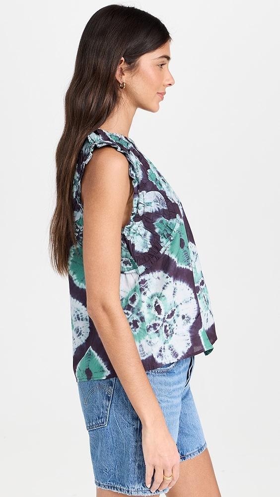 Sea Aveline Tie Dye Print Pintucked Tank Top | Shopbop Product Image