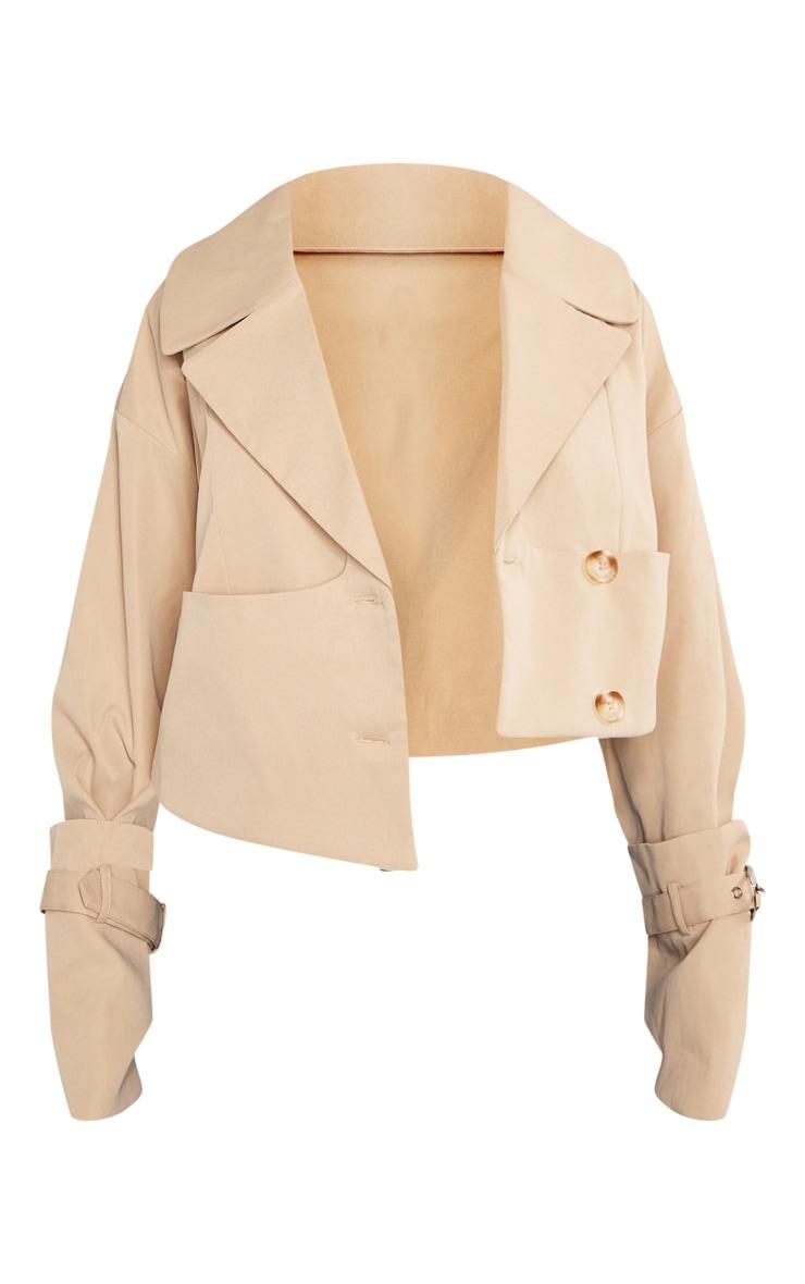 Stone Panelling Detail Crop Trench Coat Product Image