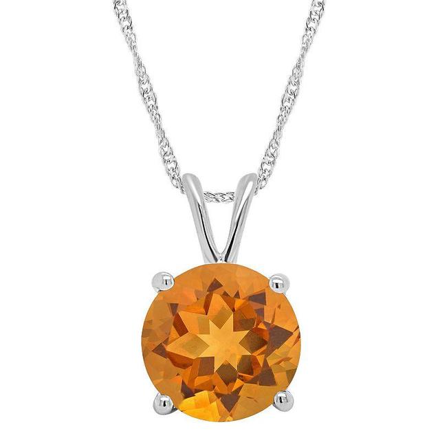 Citrine (1-7/8 ct. t.w.) Pendant Necklace in Sterling Silver. Also Available in Sky Blue Topaz and Amethyst - Rose Quartz Product Image