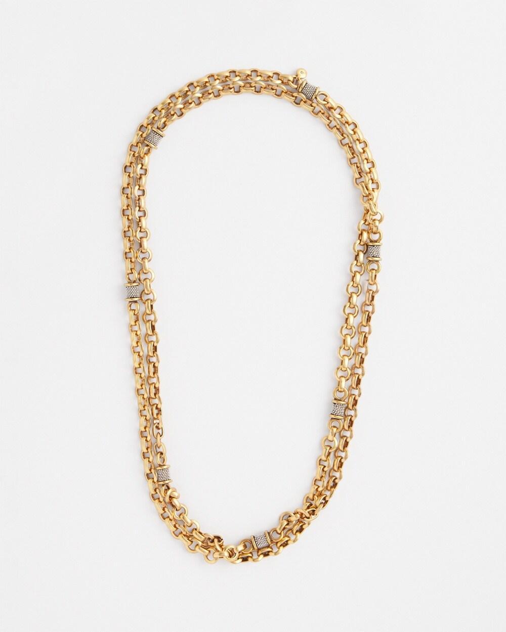 Pavé Barrel Link Necklace Product Image