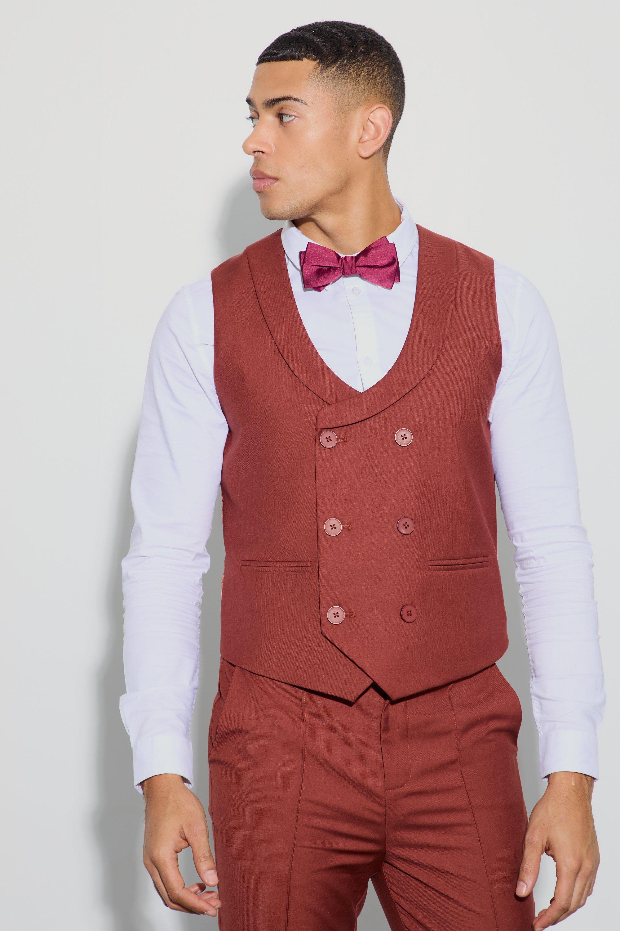 Double Breasted Waistcoat | boohooMAN USA Product Image