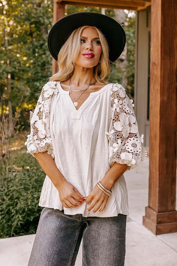 Boho Love Linen-Blend Shift Top in Light Oatmeal Curves Product Image