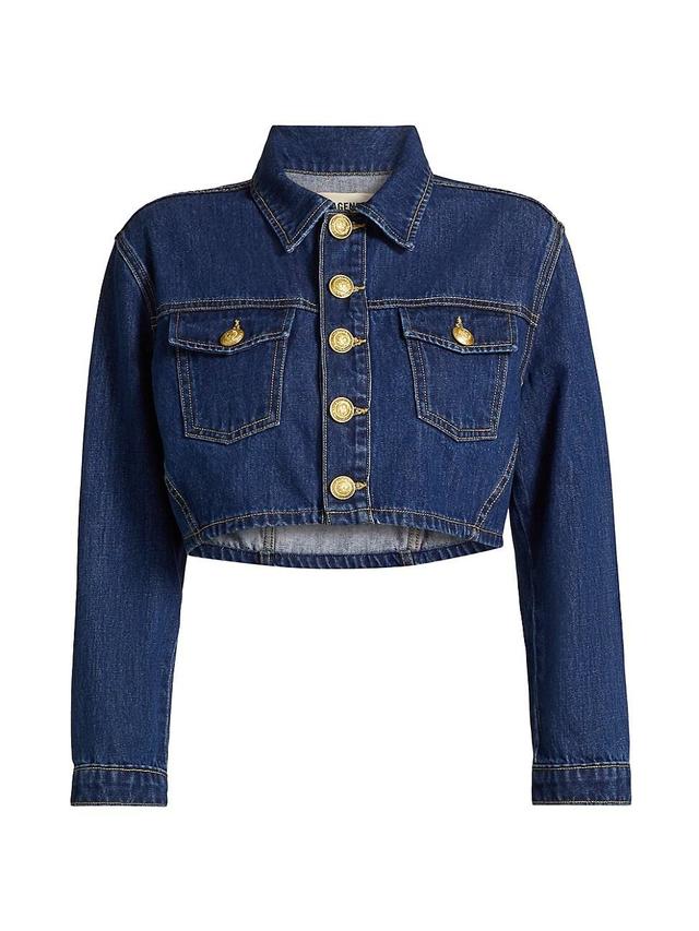 Womens Genevie Denim Crop Jacket Product Image