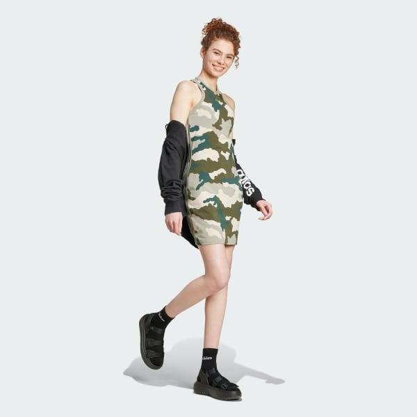 Essentials 3-Stripes Camo Print Racer Back Tank Dress Product Image