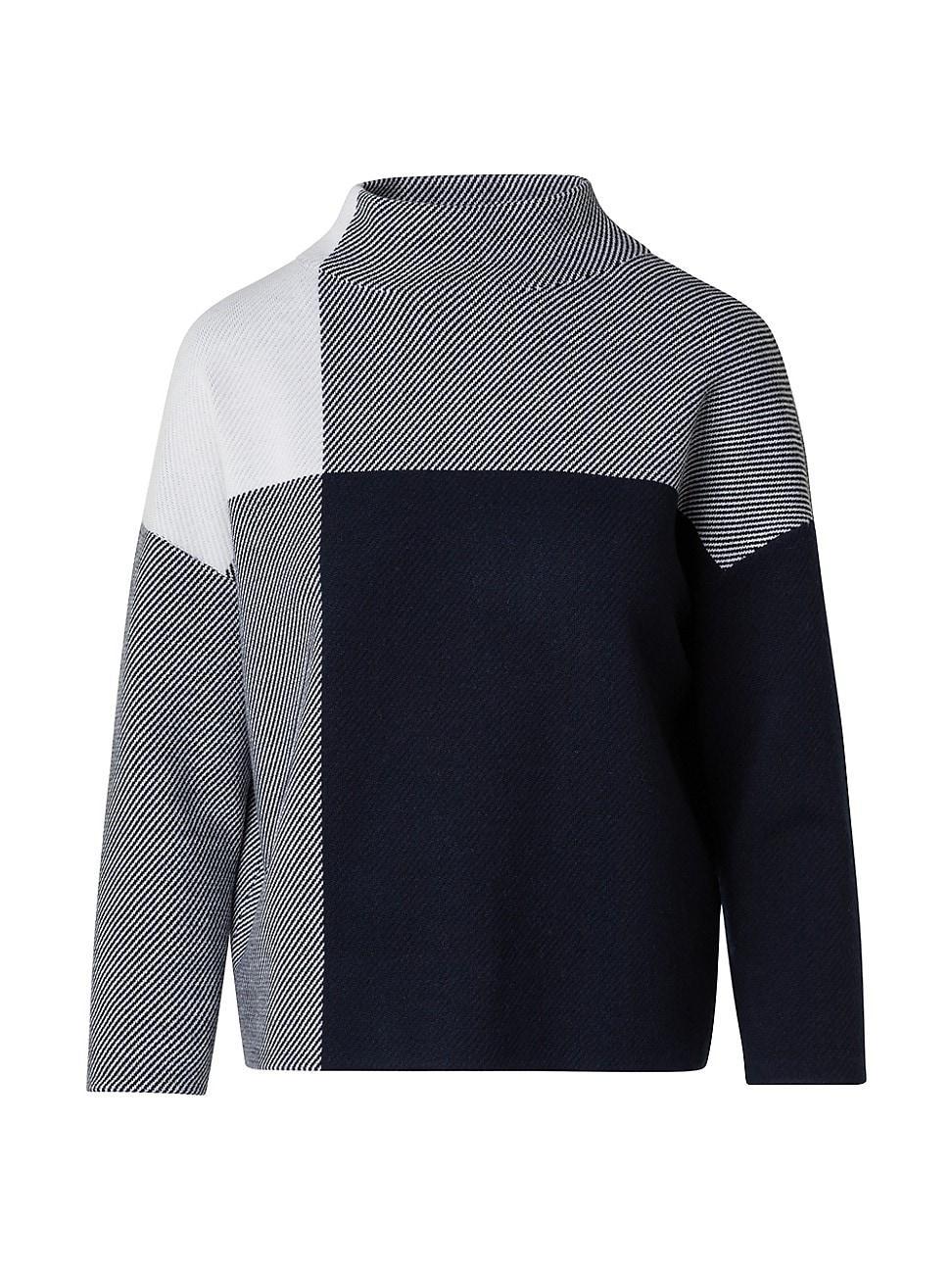 Womens Gingham Wool-Blend Sweater Product Image