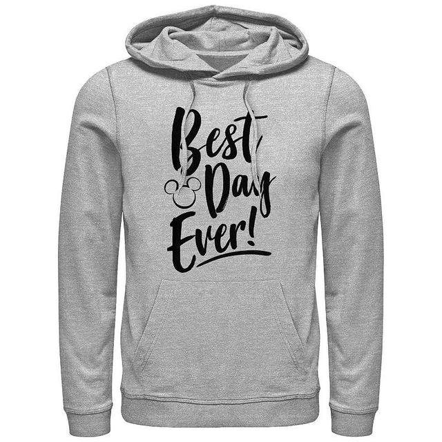 Mens Mickey Mouse Best Day Ever Graphic Hoodie Athletic Grey Product Image