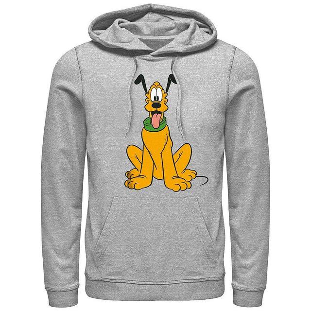 Mens Mickey Mouse Happy Pluto Graphic Hoodie Athletic Grey Product Image