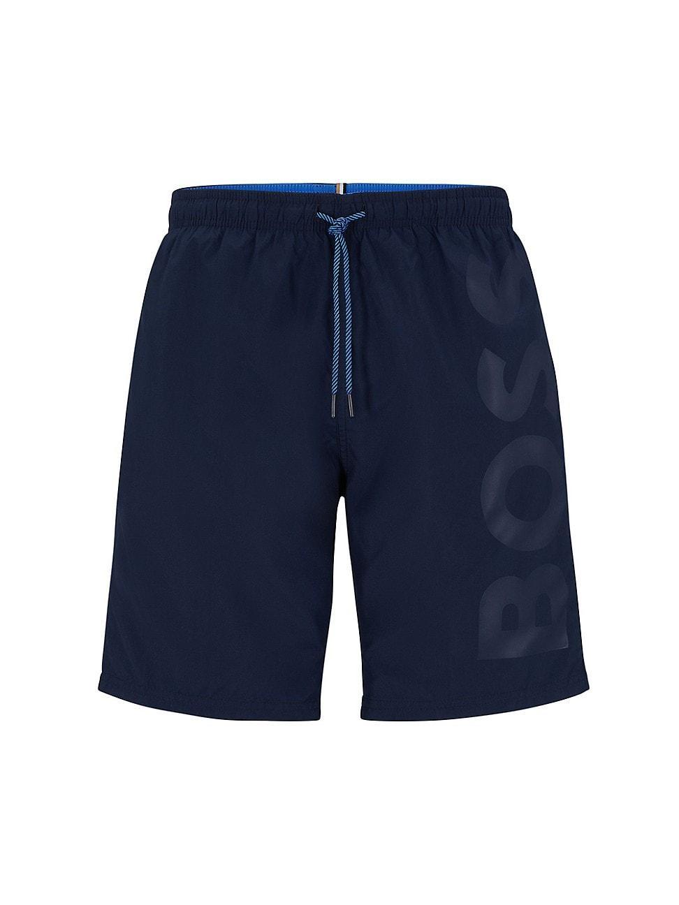 Mens Logo Embossed Swim Shorts in Recycled Material Product Image