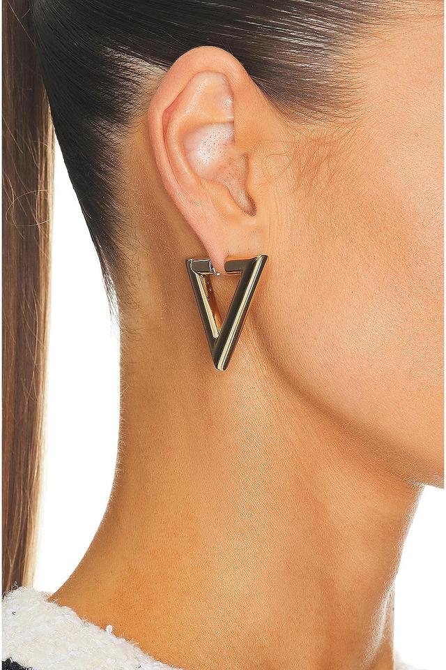 Valentino Garavani V Signature Earrings in Metallic Gold Product Image