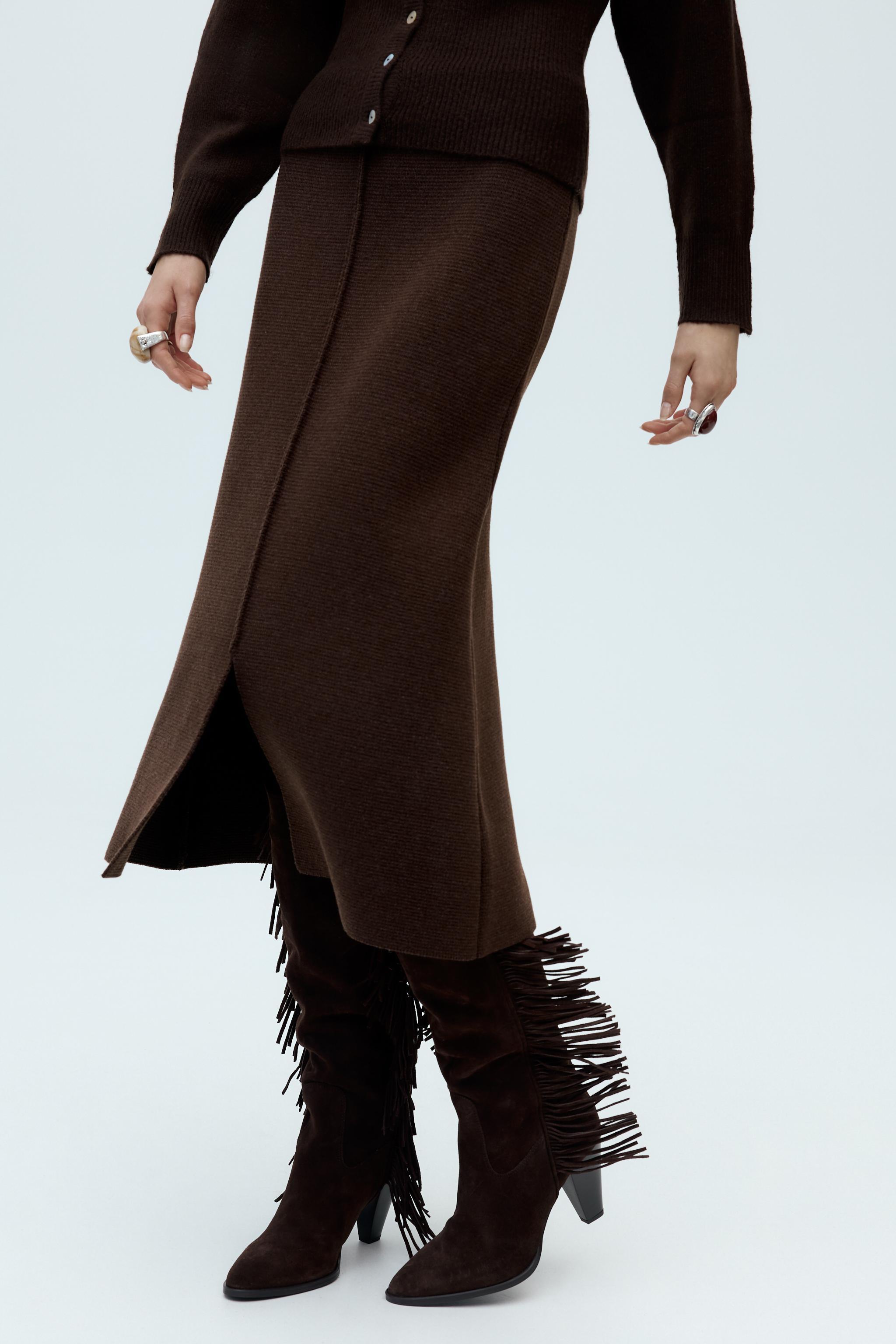 SUEDE FRINGED HIGH SHAFT BOOTS product image