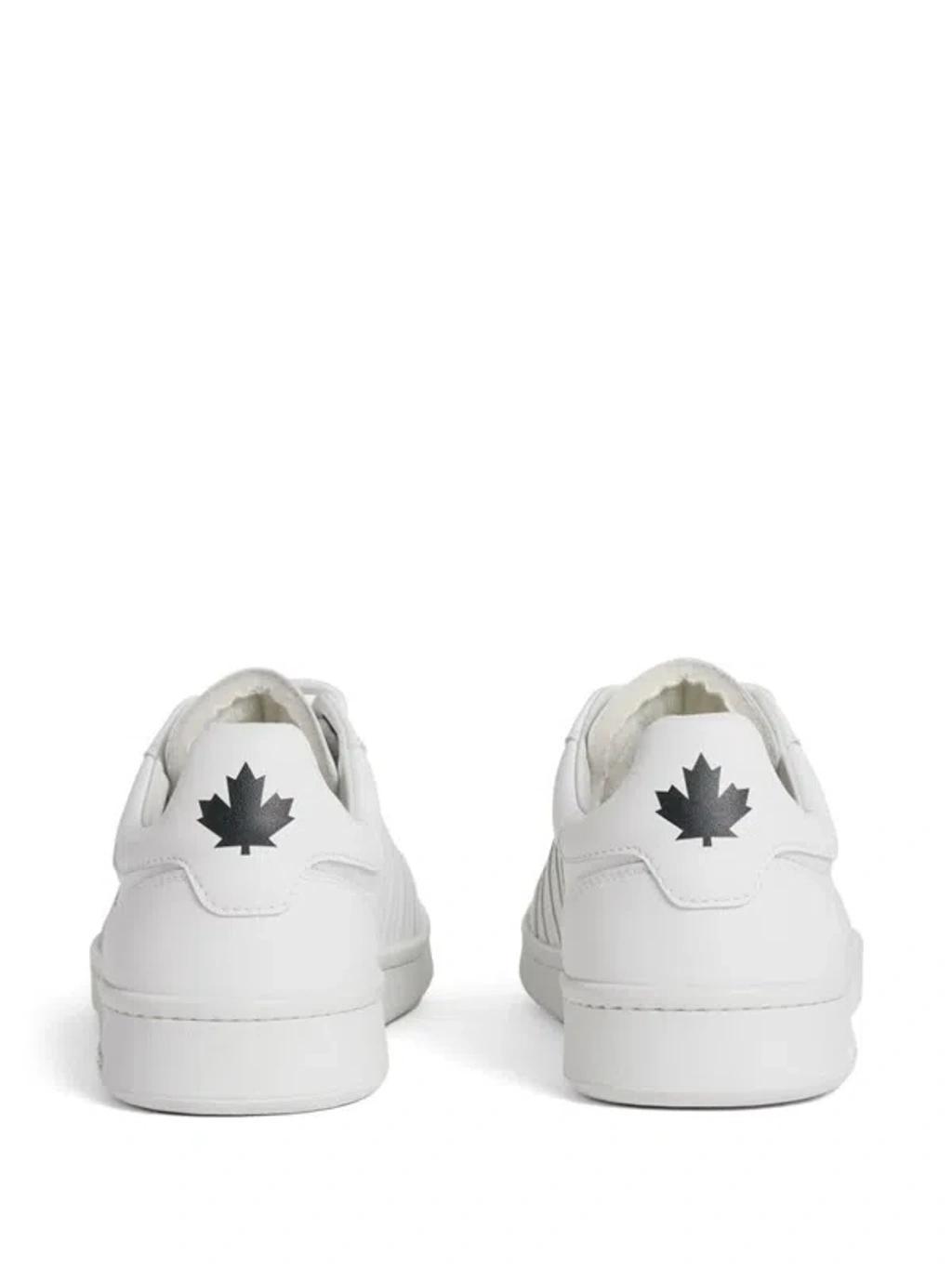 DSQUARED2 Logo Printed Boxer Sneakers In White Product Image