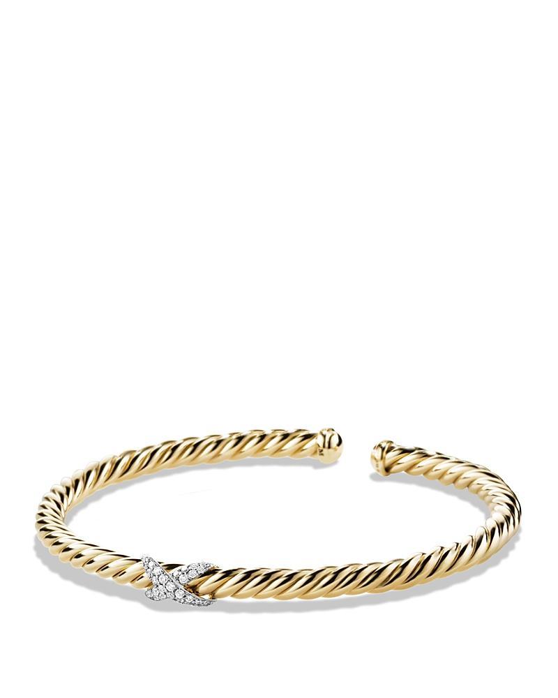 Womens X Bracelet with Diamonds in Gold Product Image