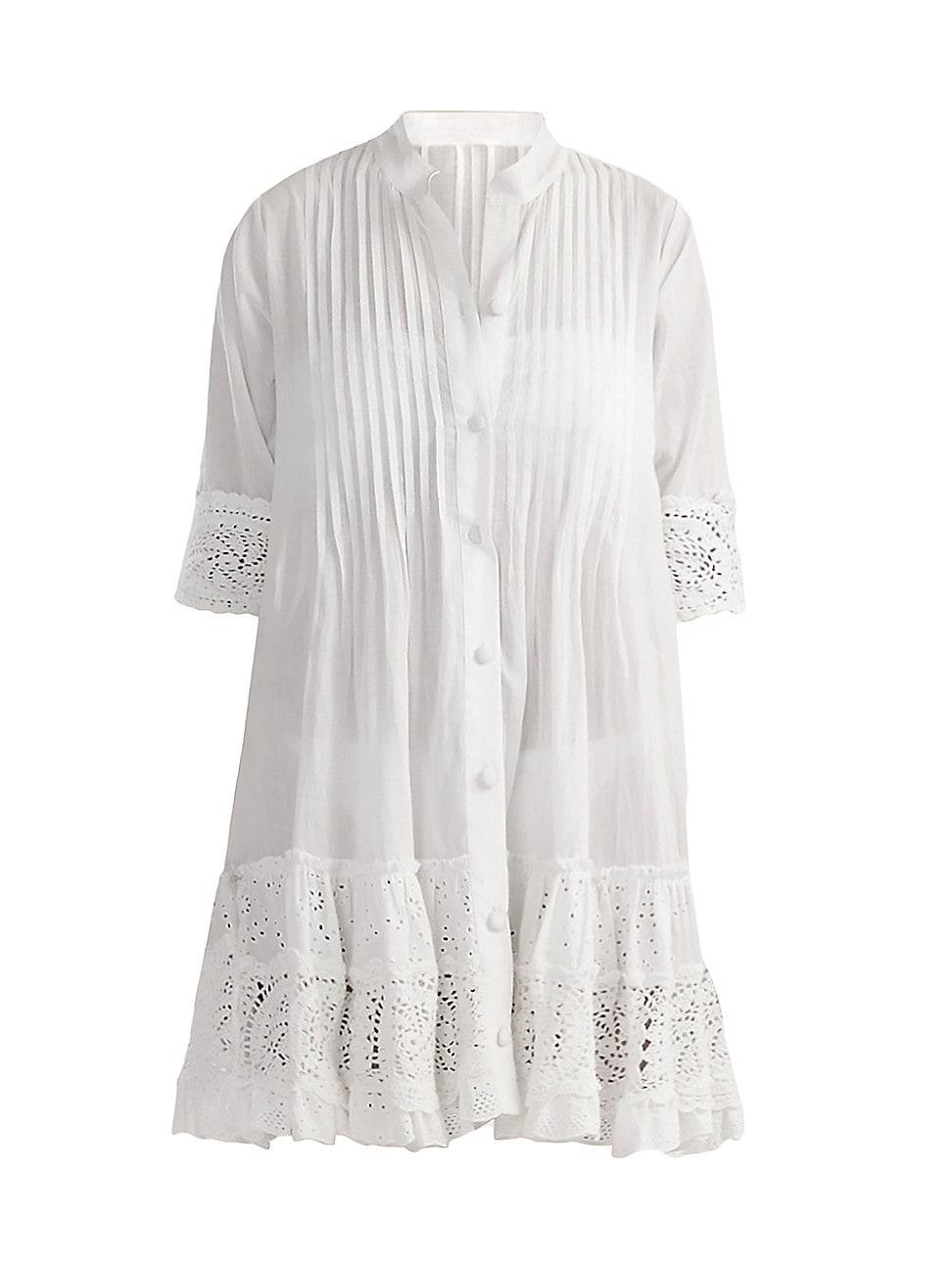 Womens Milos Pin-Tucked Cotton Cover-Up Minidress Product Image