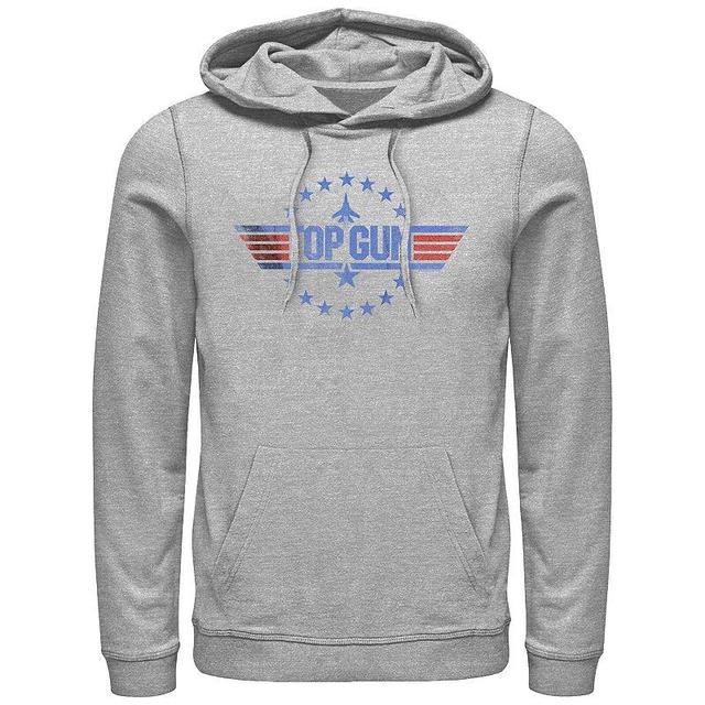 Mens Top Gun Round Logo Hoodie Athletic Grey Product Image