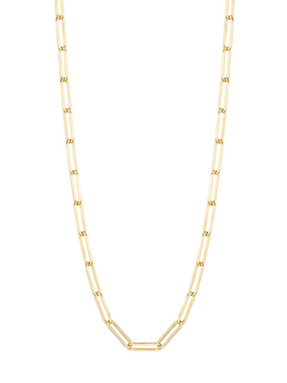 Womens Gold Essentials 18K Gold-Filled Layla Paper Clip Chain Necklace Product Image