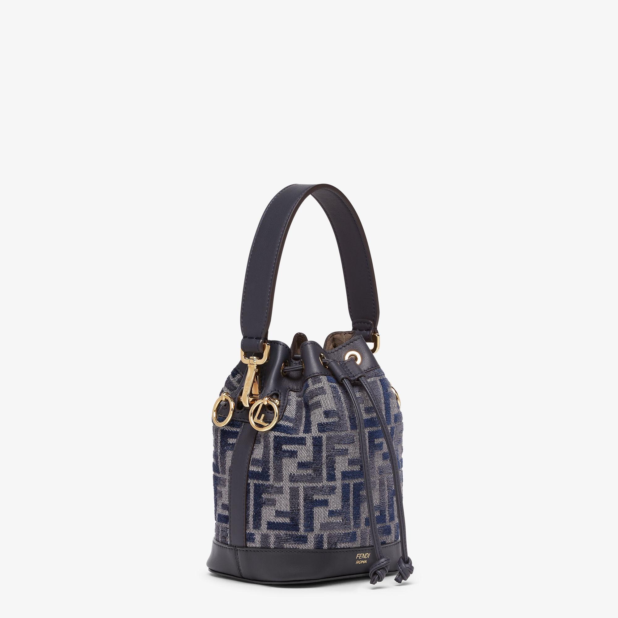 Mon TresorDark blue FF chenille mini-bag Product Image