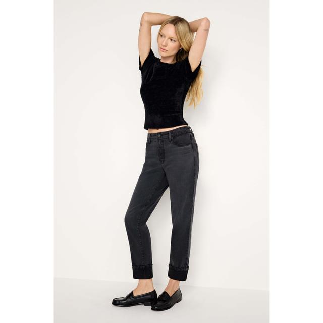 Womens Soft-Tech Weekender Relaxed Jeans | Black, 321 Size 26 Plus | Good American by Khlo Kardashian Product Image