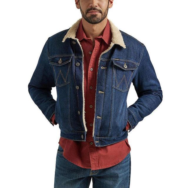 Mens Wrangler Sherpa Lined Jacket Dark Blue Product Image