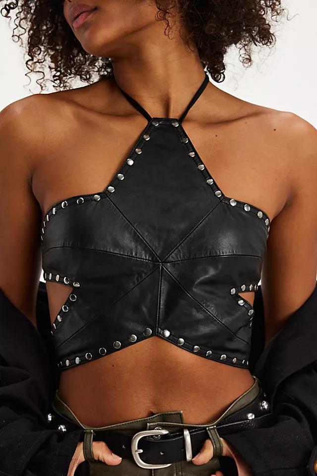 OneTeaspoon Leather Star Studded Top Product Image