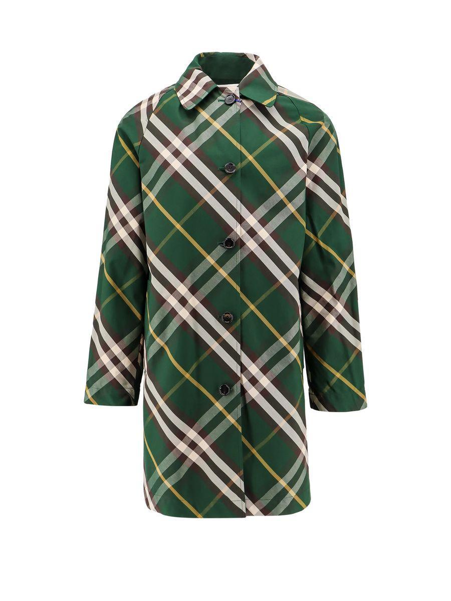 Ered Reversible Checkered Gabardine Midi In Green Product Image