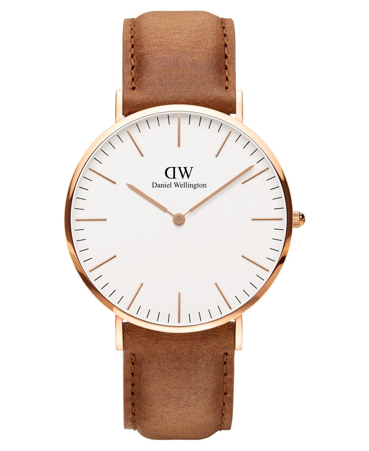 Daniel Wellington Mens Classic Durham Brown Leather Watch 40mm Product Image