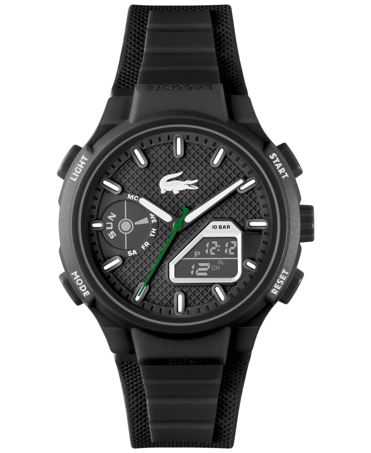 Lacoste Mens LC33 Black Silicone Strap Watch 43.75mm - Black Product Image